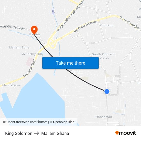 King Solomon to Mallam Ghana map