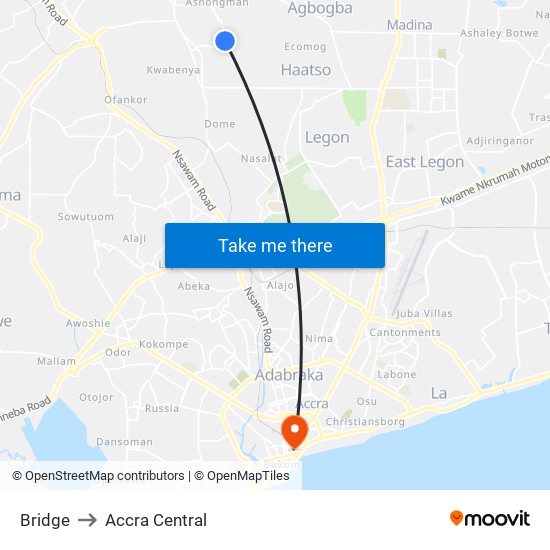 Bridge to Accra Central map