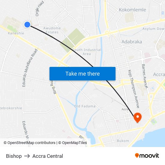 Bishop to Accra Central map