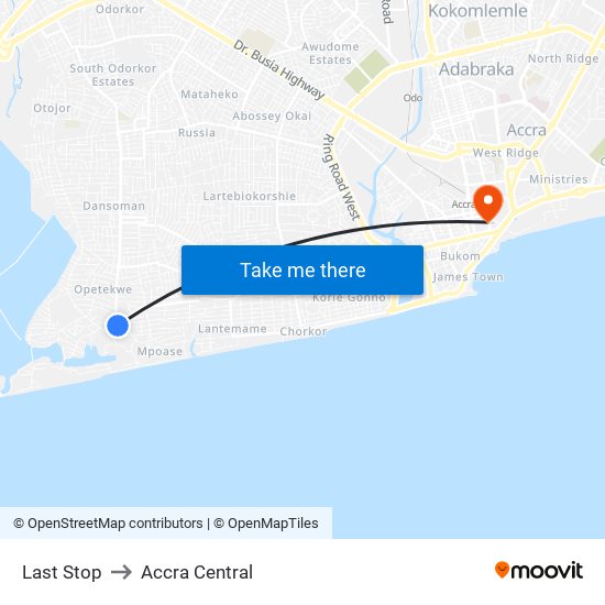 Last Stop to Accra Central map