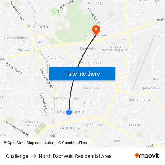 Challenge to North Dzorwulu Residential Area map