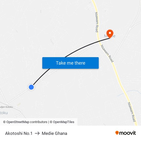 Akotoshi No.1 to Medie Ghana map
