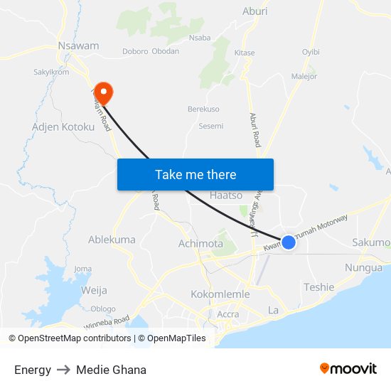 Energy to Medie Ghana map