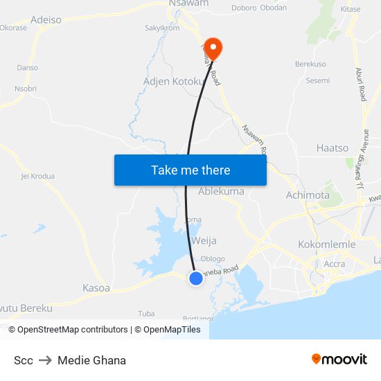 Scc to Medie Ghana map