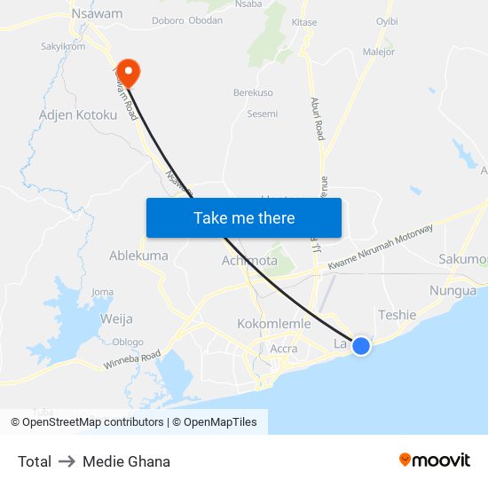 Total to Medie Ghana map
