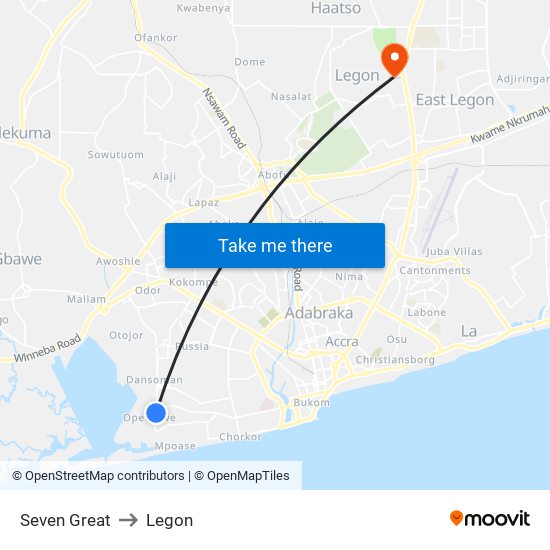 Seven Great to Legon map