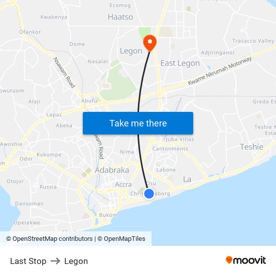 Last Stop to Legon map
