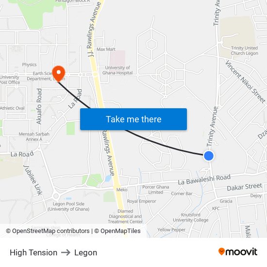 High Tension to Legon map