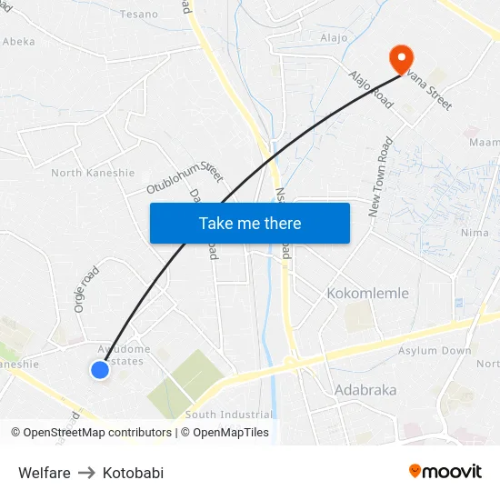 Welfare to Kotobabi map