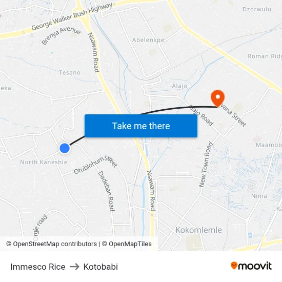 Immesco Rice to Kotobabi map