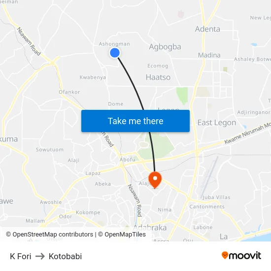 K Fori to Kotobabi map