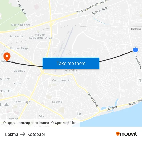 Lekma to Kotobabi map