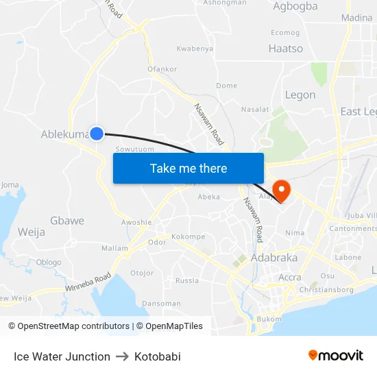 Ice Water Junction to Kotobabi map