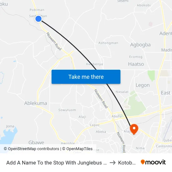 Add A Name To the Stop With Junglebus App to Kotobabi map