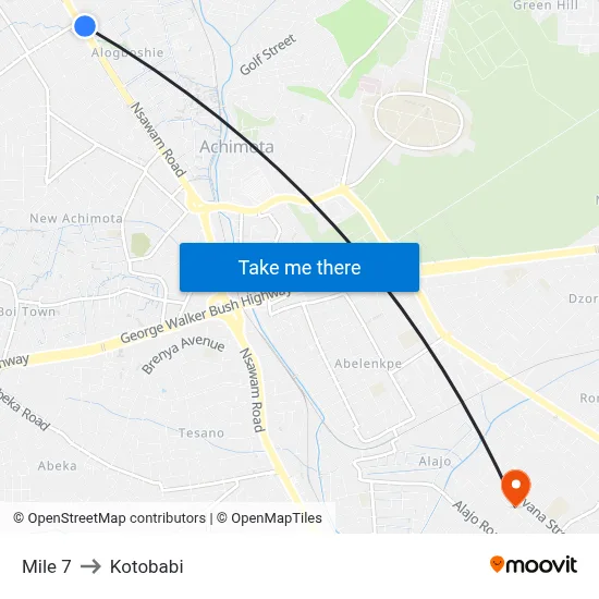 Mile 7 to Kotobabi map