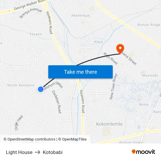 Light House to Kotobabi map