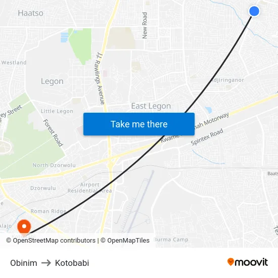 Obinim to Kotobabi map