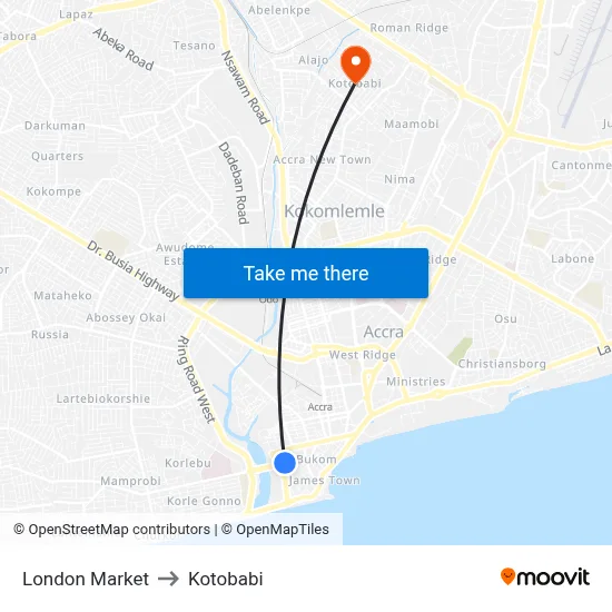 London Market to Kotobabi map