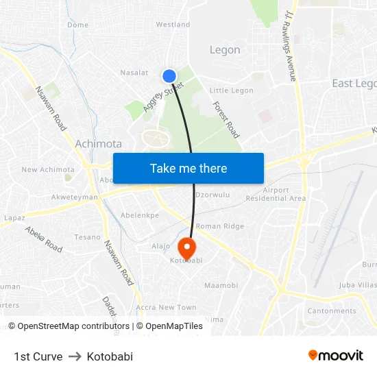 1st Curve to Kotobabi map