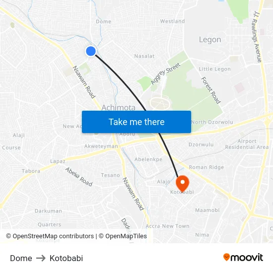 Dome to Kotobabi map