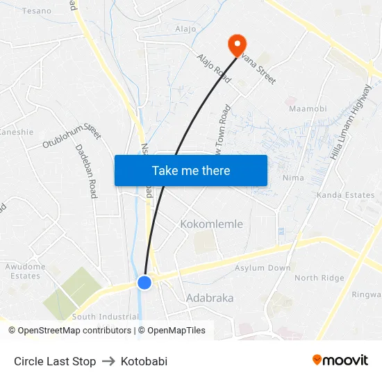 Circle Last Stop to Kotobabi map