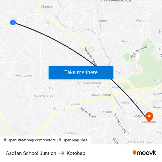 Asofan School Juntion to Kotobabi map