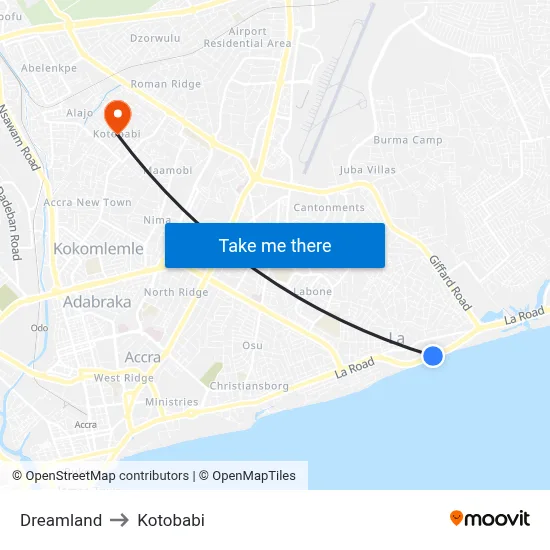 Dreamland to Kotobabi map