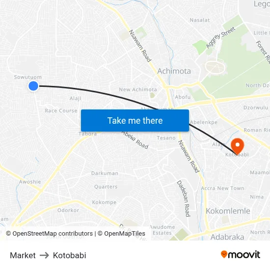 Market to Kotobabi map