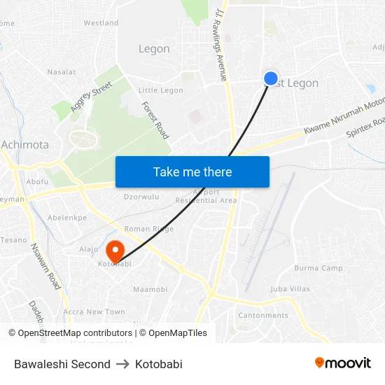 Bawaleshi Second to Kotobabi map