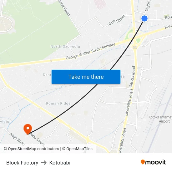 Block Factory to Kotobabi map
