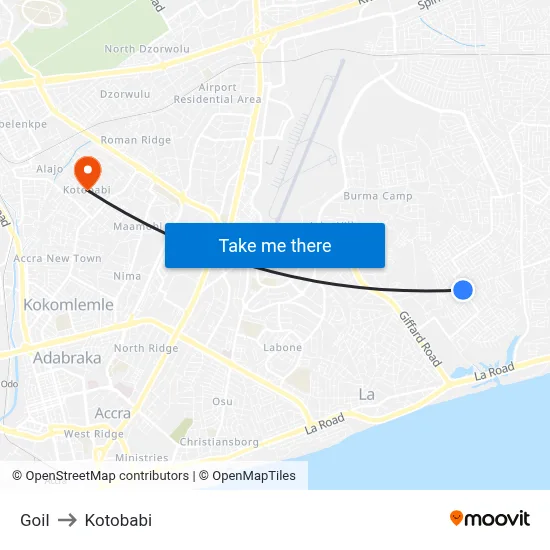 Goil to Kotobabi map