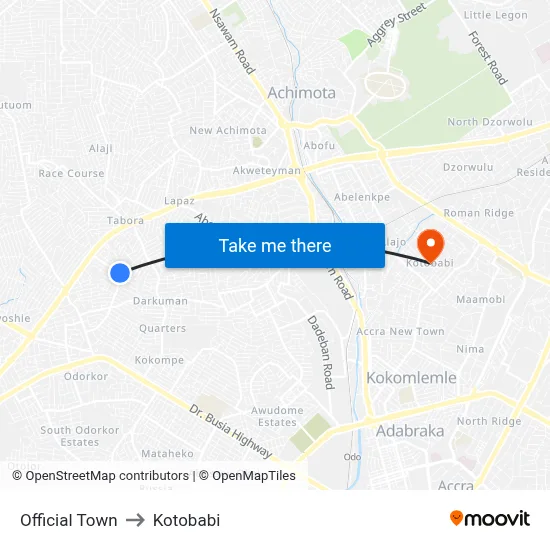 Official Town to Kotobabi map