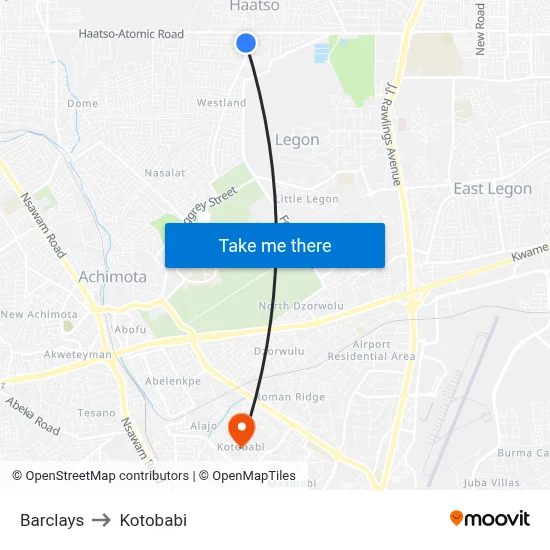 Barclays to Kotobabi map