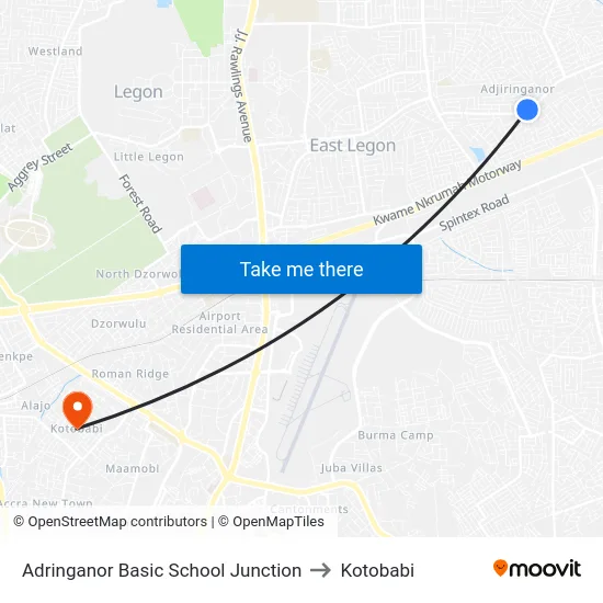 Adringanor Basic School Junction to Kotobabi map