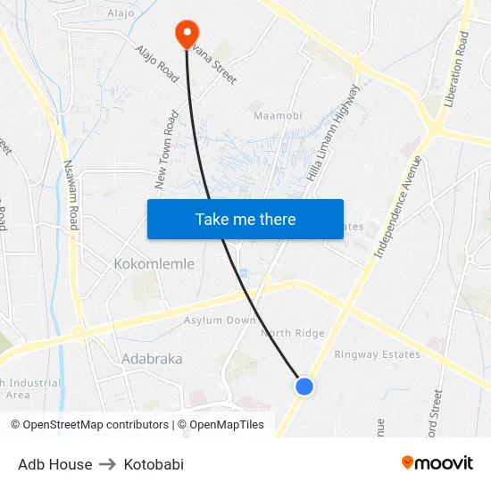 Adb House to Kotobabi map