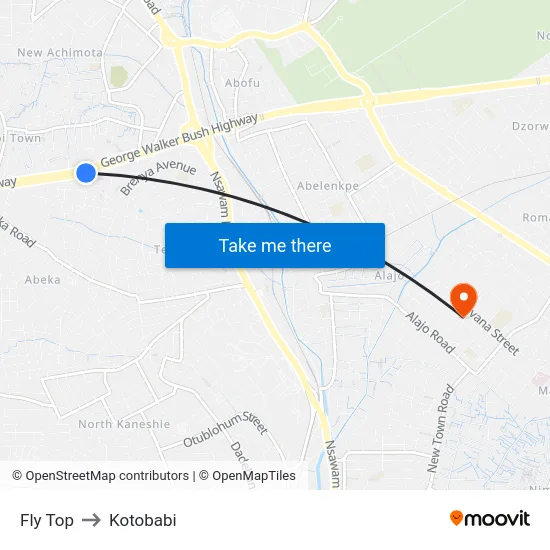 Fly Top to Kotobabi map