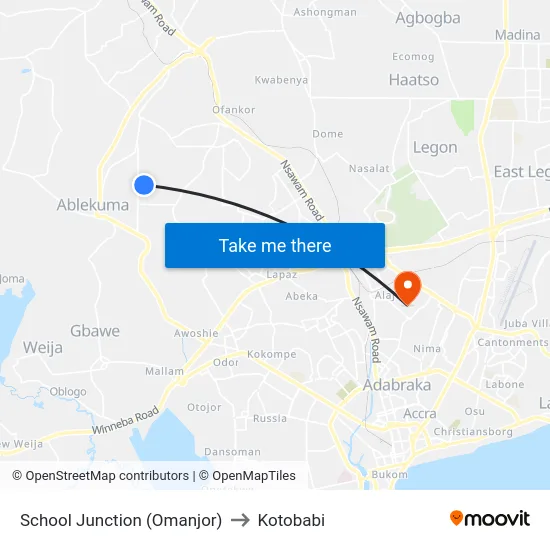 School Junction (Omanjor) to Kotobabi map