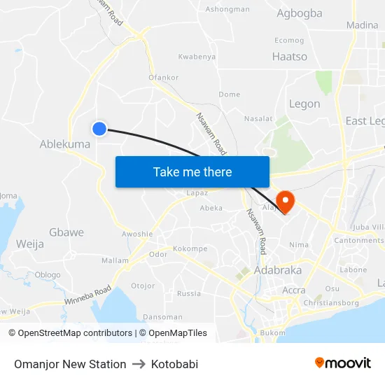 Omanjor New Station to Kotobabi map