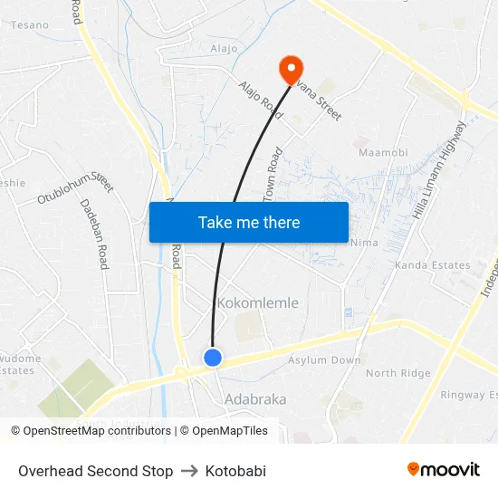 Overhead Second Stop to Kotobabi map