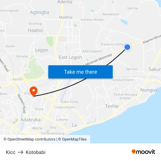 Kicc to Kotobabi map