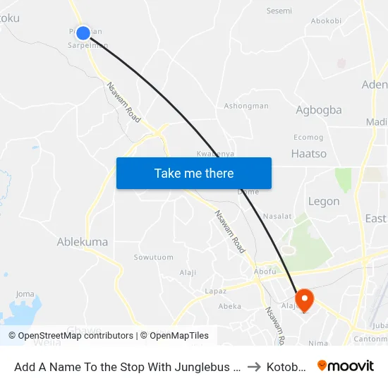 Add A Name To the Stop With Junglebus App to Kotobabi map