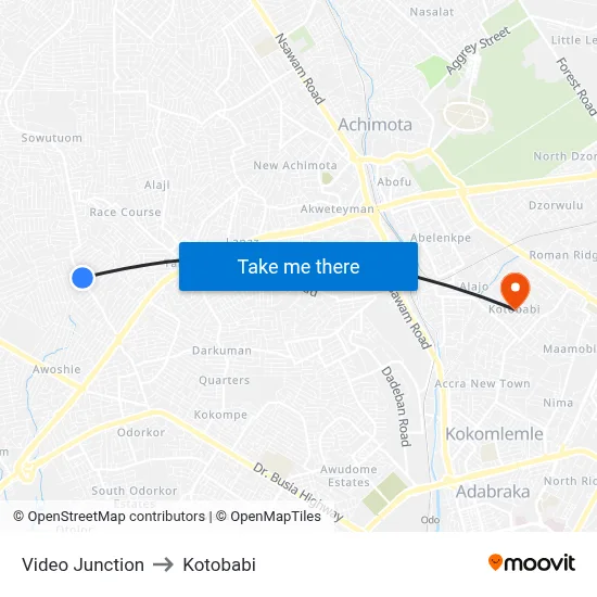 Video Junction to Kotobabi map