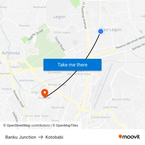 Banku Junction to Kotobabi map