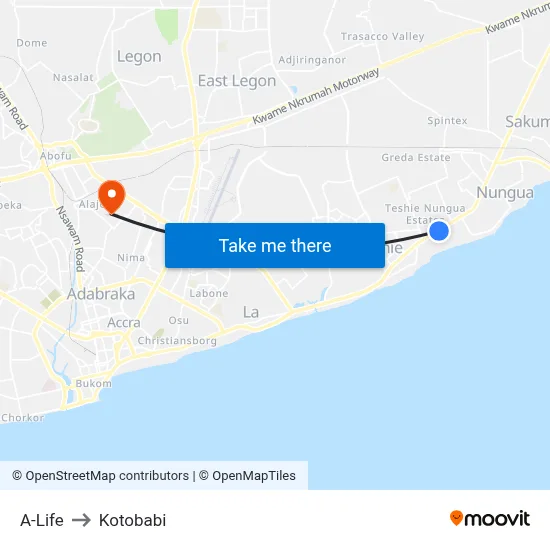 A-Life to Kotobabi map