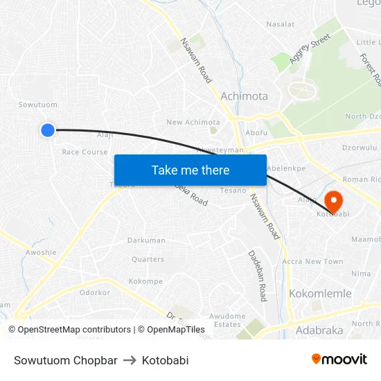 Sowutuom Chopbar to Kotobabi map