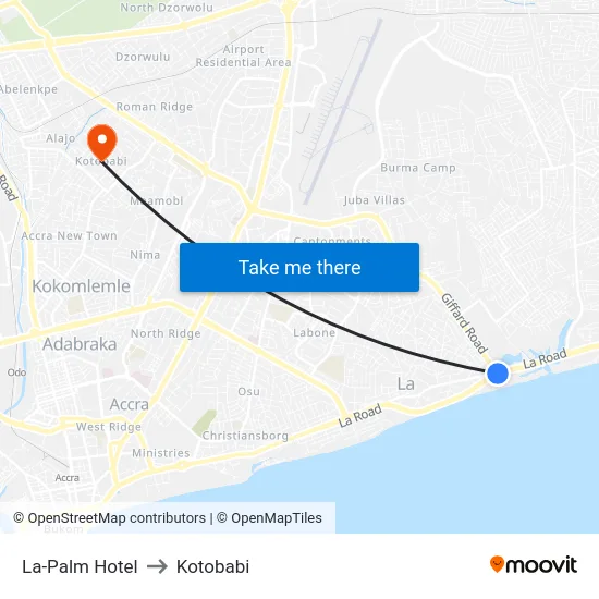 La-Palm Hotel to Kotobabi map