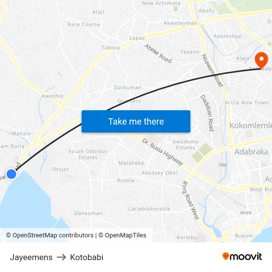 Jayeemens to Kotobabi map