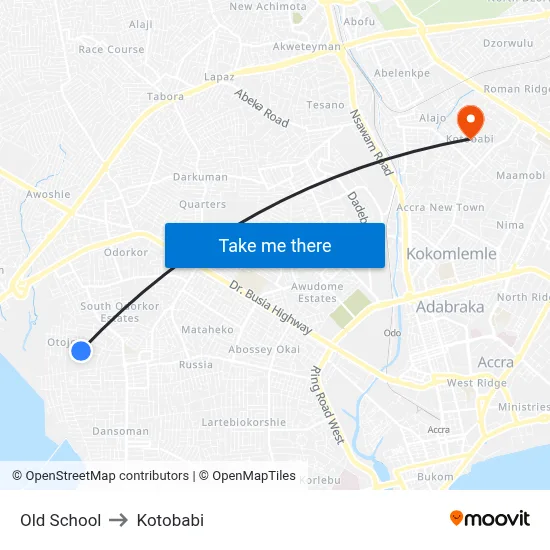 Old School to Kotobabi map