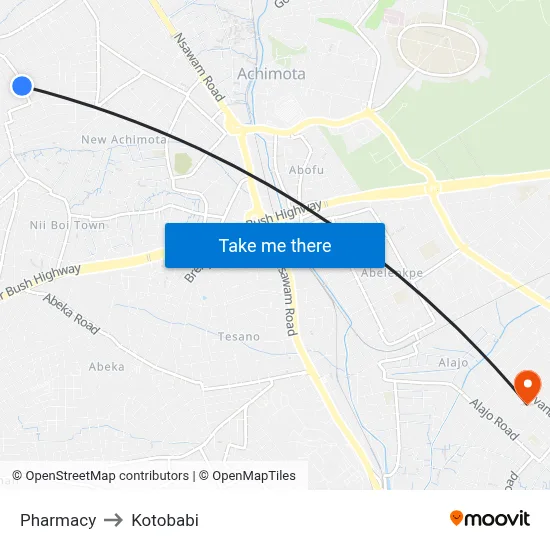 Pharmacy to Kotobabi map