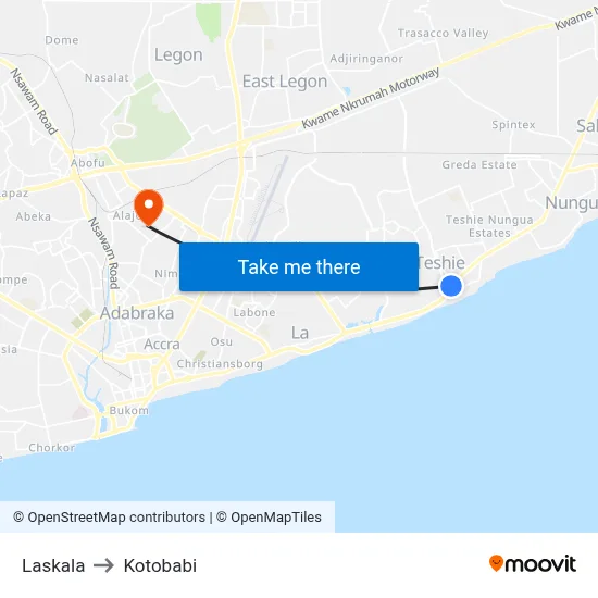 Laskala to Kotobabi map